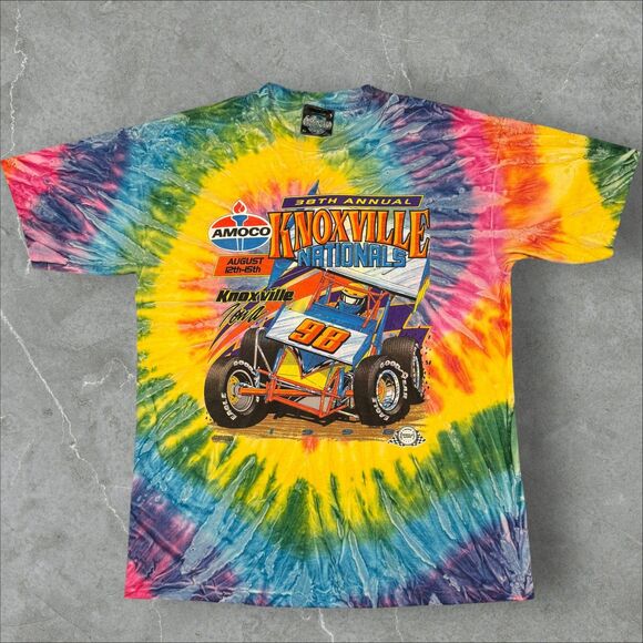 Destination Designs Other - VTG 1998 Knoxville Nationals Good Year Sprint Car Racing Double Sided Tie Dye XL